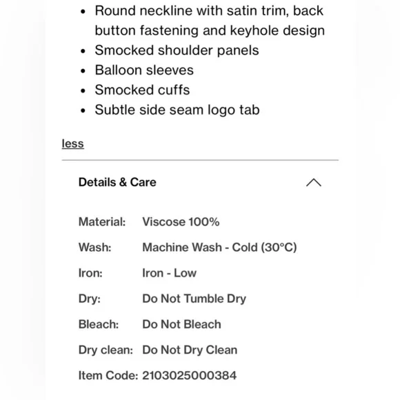 NWOT Superdry Smocked Long Sleeve Peasant Top Size 4 Mixed Print - Picture 9 of 9